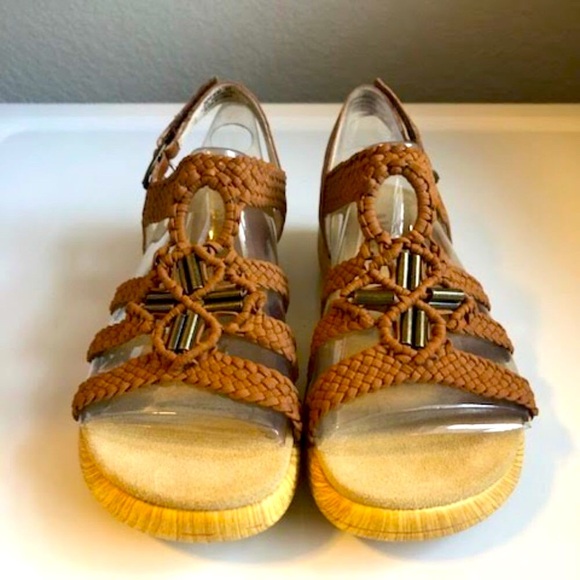 NWT ALEGRIA Jena Cognac Leather Slingback Sandal 6.5 - Picture 5 of 10